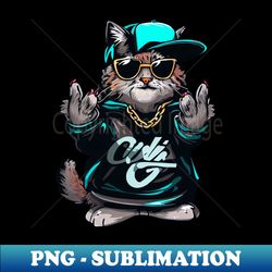 cat hip hop artist - digital sublimation download file - transform your sublimation creations