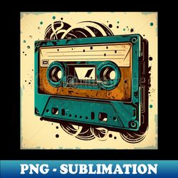 vintage old audio cassette tape in vibrant color - retro png sublimation digital download - perfect for sublimation art