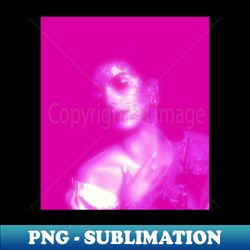 beautiful girl her skin consist from particles glowing bright pink - high-quality png sublimation download - fashionable and fearless