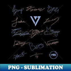 design with the autographs of the group seventeen - digital sublimation download file - bold & eye-catching