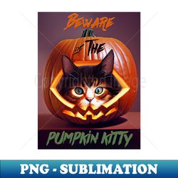 pumpkin kitty - png transparent digital download file for sublimation - stunning sublimation graphics