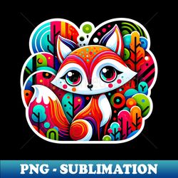 stylized fox - unique sublimation png download - stunning sublimation graphics