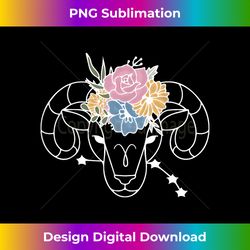 aries - hippie zodiac flowers, peace love unity respect - innovative png sublimation design - pioneer new aesthetic frontiers