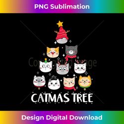 catmas tree cat christmas tree lights meowy cats xmas kids tank top - minimalist sublimation digital file - spark your artistic genius