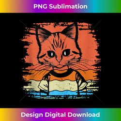 cat funny cat face retro vintage for girls and boys tank top - luxe sublimation png download - enhance your art with a dash of spice