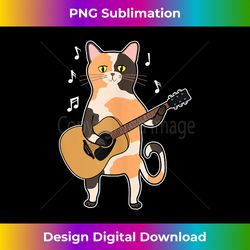 cat playing acoustic guitar feline purr funny cat guitarist tank top - bohemian sublimation digital download - challenge creative boundaries