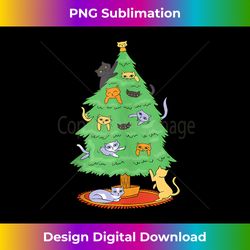 funny cats pushing christmas tree over cat meowy catmas tank top - innovative png sublimation design - access the spectrum of sublimation artistry