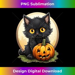 black cat halloween pumpkin - cat tank top - vibrant sublimation digital download - customize with flair