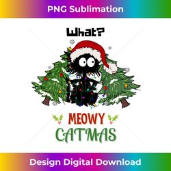 black cat pushing christmas tree christmas light cat long sleeve - minimalist sublimation digital file - ideal for imaginative endeavors