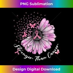 stronger than breast cancer awareness pink ribbon flower - futuristic png sublimation file - ideal for imaginative endeavors