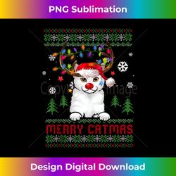 funny cat lovers american wirehair ugly christmas sweater tank top - innovative png sublimation design - immerse in creativity with every design