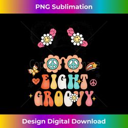 retro eight groovy messy bun girls kids 8th birthday gifts - sophisticated png sublimation file - tailor-made for sublimation craftsmanship