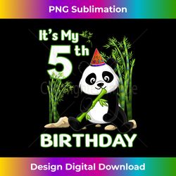 5th birthday gifts 5 years old party animal panda lover - luxe sublimation png download - elevate your style with intricate details