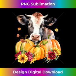 cow pumpkin flower auutmn fall farm animal thanksgiving - vibrant sublimation digital download - channel your creative rebel