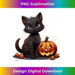 cute black cat halloween pumpkin costume for women men kids tank top - minimalist sublimation digital file - animate your creative concepts