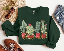 christmas cactus shirt, christmas shirt, cowboy christmas, cactus lover gift, plant lover shirt, southern christmas, cac