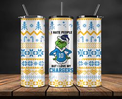 los angeles chargers christmas tumbler png, nfl merry christmas png, nfl, nfl football png 105