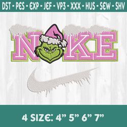 grinch with nike logo embroidery designs, christmas embroidery designs, grinch embroidery designs, grinch christmas