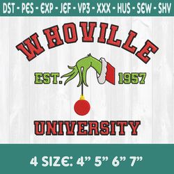 grinch hands whoville est 1957 embroidery , christmas embroidery designs, grinch embroidery designs, grinch christmas