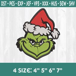 grinch face embroidery designs , christmas embroidery designs, grinch embroidery designs, grinch christmas embroidery