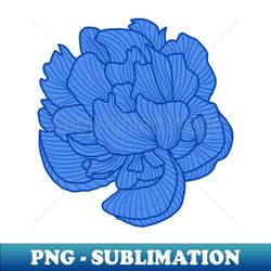 peony line-art bluenavy - trendy sublimation digital download - enhance your apparel with stunning detail