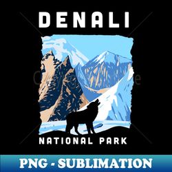denali national park us wolf alaska wolves - retro png sublimation digital download - bring your designs to life