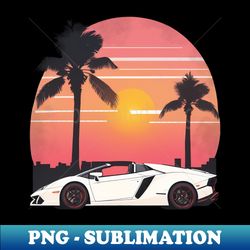 vintage summer lambo beach sunset sports car - png sublimation digital download - unleash your inner rebellion