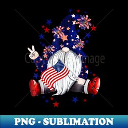 fourth of july gnomes patriotic american flag red white blue - professional sublimation digital download - enhance your apparel with stunning detail