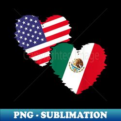 proud us mexican flag heart viva mexico - instant sublimation digital download - enhance your apparel with stunning detail