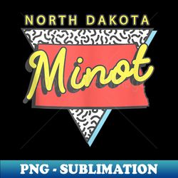 minot north dakota retro triangle nd city - instant png sublimation download - bring your designs to life