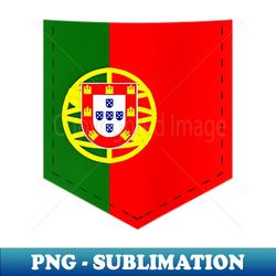portugal flag design with printed portuguese flag pocket - retro png sublimation digital download - perfect for personalization