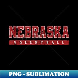 nebraska volleyball varsity red vintage text - digital sublimation download file - capture imagination with every detail