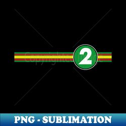 green red  yellow racing car stripes number 2 - high-resolution png sublimation file - enhance your apparel with stunning detail