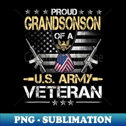 proud grandson of a u.s. army veteran flag , veterans day - high-quality png sublimation download - bold & eye-catching