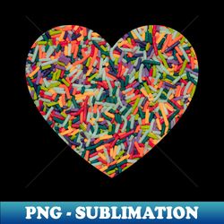 vintage colorful candy sprinkles photo heart - png transparent sublimation design - vibrant and eye-catching typography
