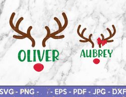 rudolph reindeer svg, christmas antlers name frame, elf, kids, holiday, monogram  instant digital download, cut file