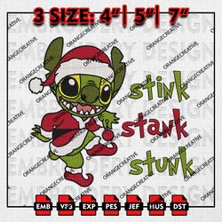 grinch mode stink stank embroidery files, merry christmas emb designs, grinch machine embroidery file, digital download