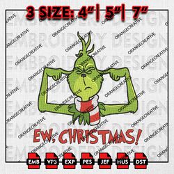 ew christmas grinch embroidery files, merry christmas emb designs, grinch machine embroidery file, digital download