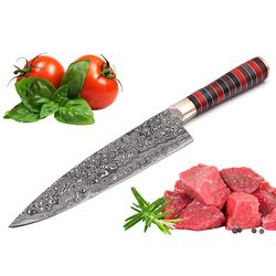 beautiful handforged damascus chef knife blend