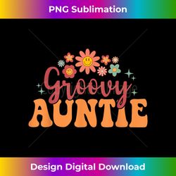 Groovy Auntie Retro Groovy Colorful Flowers Design Aunt - Deluxe PNG Sublimation Download - Access the Spectrum of Sublimation Artistry