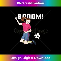 boom! football girl kicks the ball - no background tank top - deluxe png sublimation download - tailor-made for sublimation craftsmanship