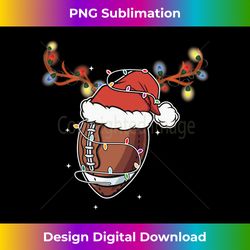 Christmas Football Ball Xmas Lights Funny Boys Men Sport Long Sleeve - Sophisticated PNG Sublimation File - Lively and Captivating Visuals