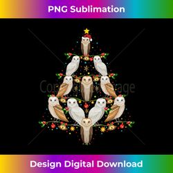 barn owl bird christmas tree gift funny christmas barn owl long sleeve - sophisticated png sublimation file - access the spectrum of sublimation artistry