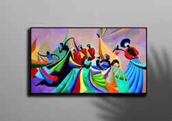 colorful wall art, african dancers, african woman poster, african wall art, black woman poster, abstract wall art, abstr