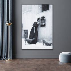 frida kahlo with pets canvas, vintage frida kahlo poster, frida kahlo rolled canvas, xolo dog poster, ready to hang