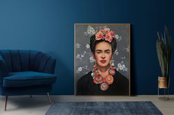 frida kahlo, famous woman printed, canvas decor, large canvas, wall art canvas, modern canvas art, trendy 3d canvas, wom