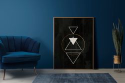 geometric design canvas wall art, black and white colors canvas, living room decor wall art, modern design canvas art, h