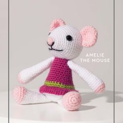 amelie the mouse - crochet pattern, digital file pdf, digital pattern pdf, crochet pattern