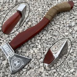 viking axe custom handmade carbon steel axe camping axe christmas day gift, w/sh