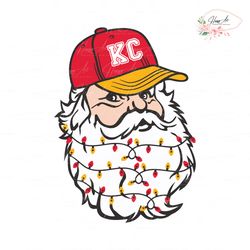 santa kc football christmas light svg